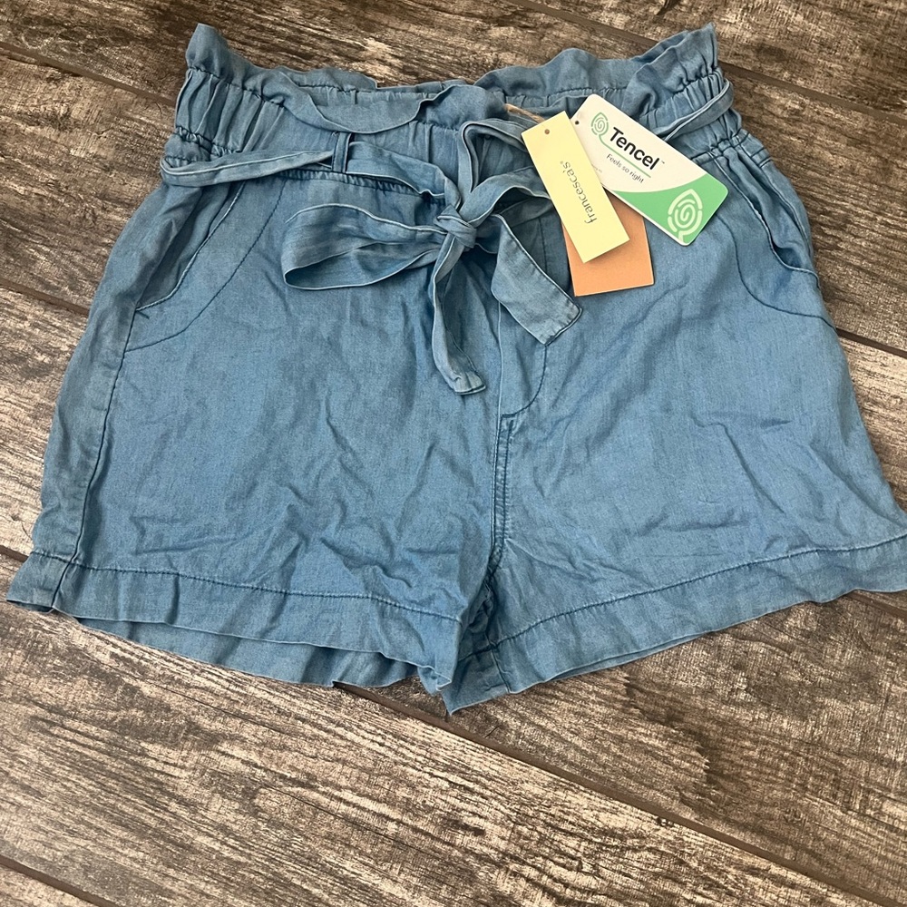 Francesca's Collections High Waist Denim Blue Shorts